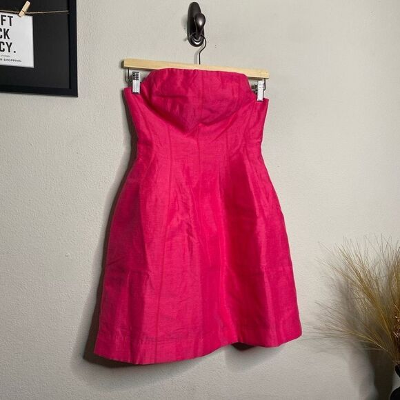AJE Dress Strapless Bone Structured Pink Mini Dress Size AUS 4/ US 0 - Picture 3 of 10